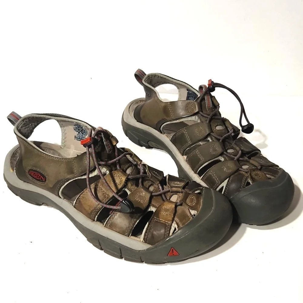 Keen Newport Waterproof Leather Olive Brown Hiking Sport Sandals Size 13